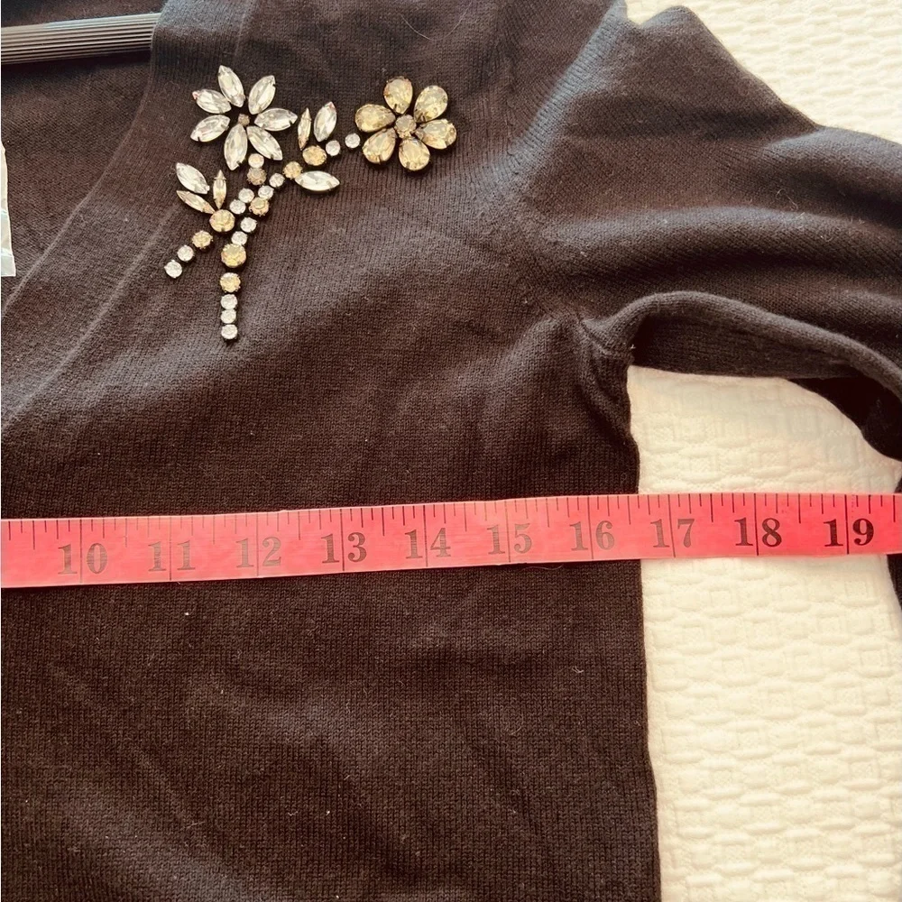 Kate Spade Black Embellished Brooch Cardigan Size XS